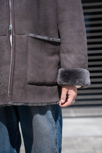 CUT-OFF MOUTON JACKET(ST.1222)