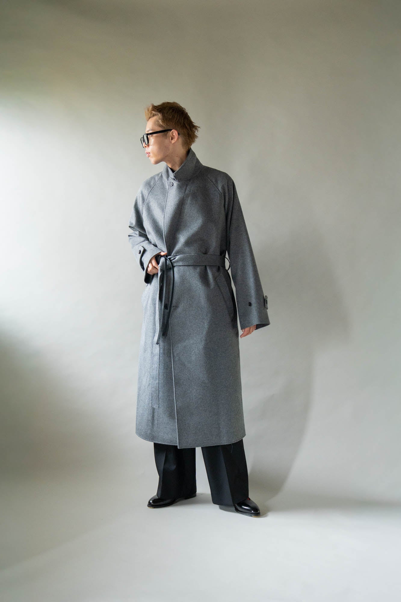 WOOL CASHMERE OVERSIZED PEAK LAPEL CHESTER COAT(ST.1533)