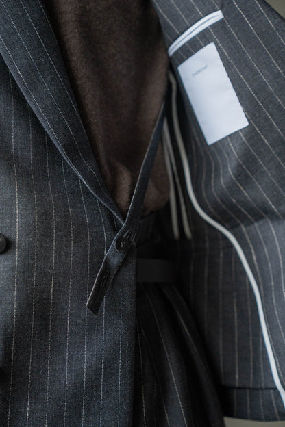 Double-Breasted Jacket in Wool Pinstripe