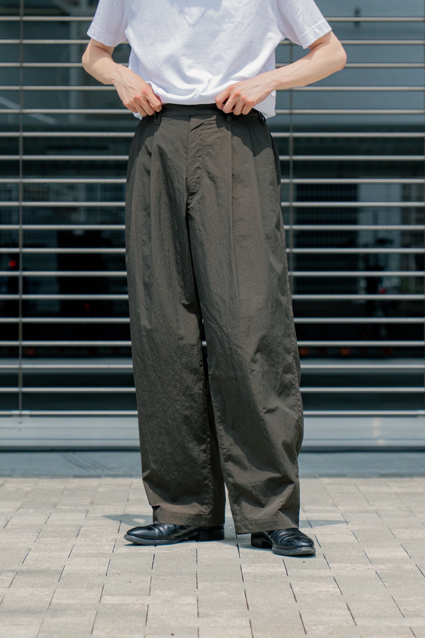 WINDPROOF NYLON WIDE EASY TROUSERS(ST.1278)