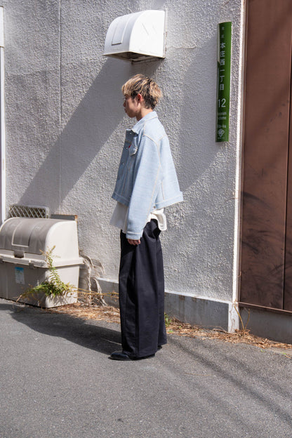 Knitted Denim Jacket with Hand Stitching