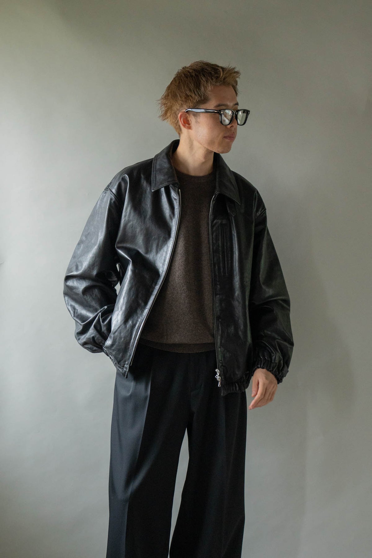 CALF ZIP SHORT JACKET(ST.1550)
