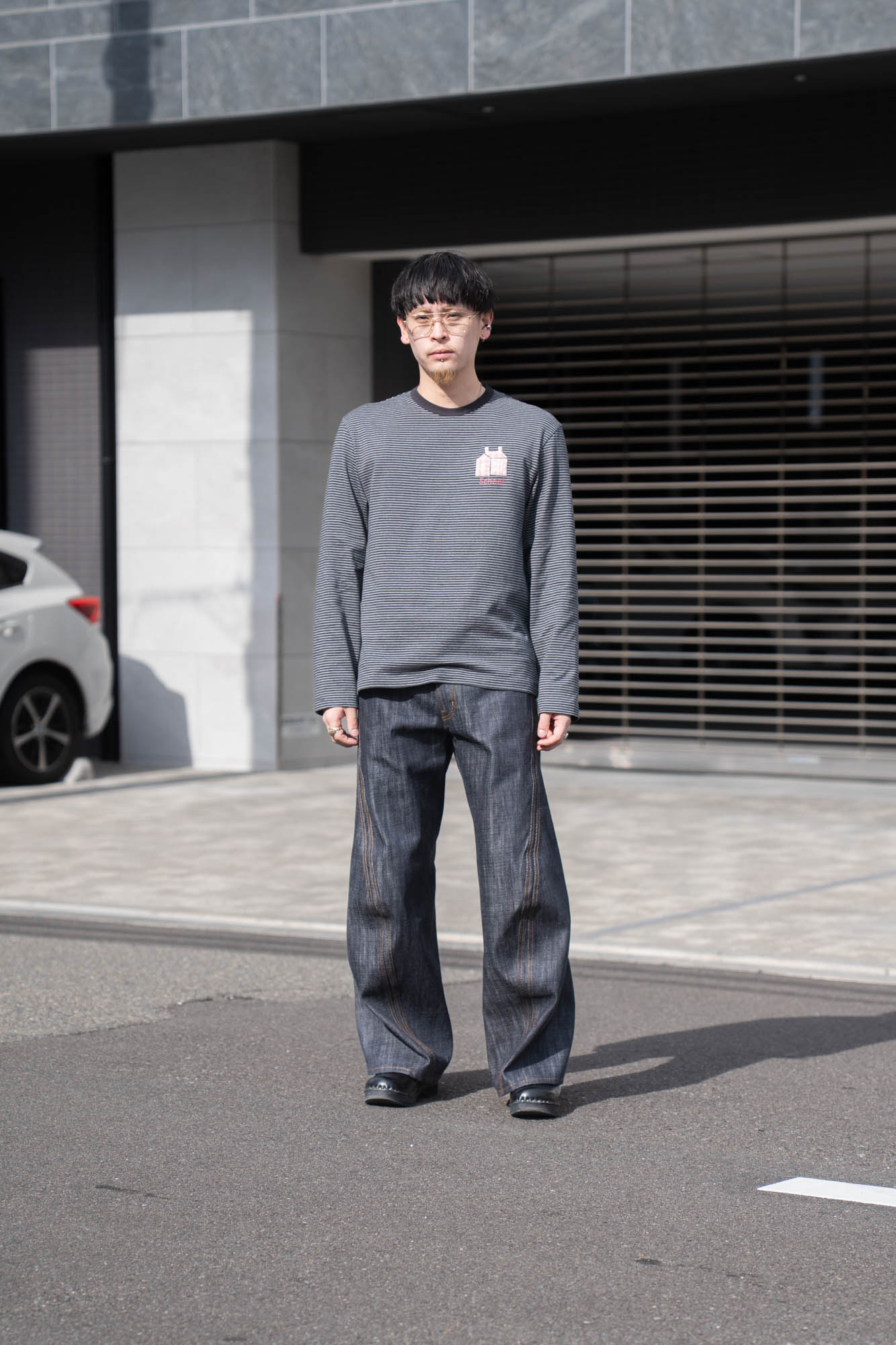 3D TWISTED WIDE LEG JEANS