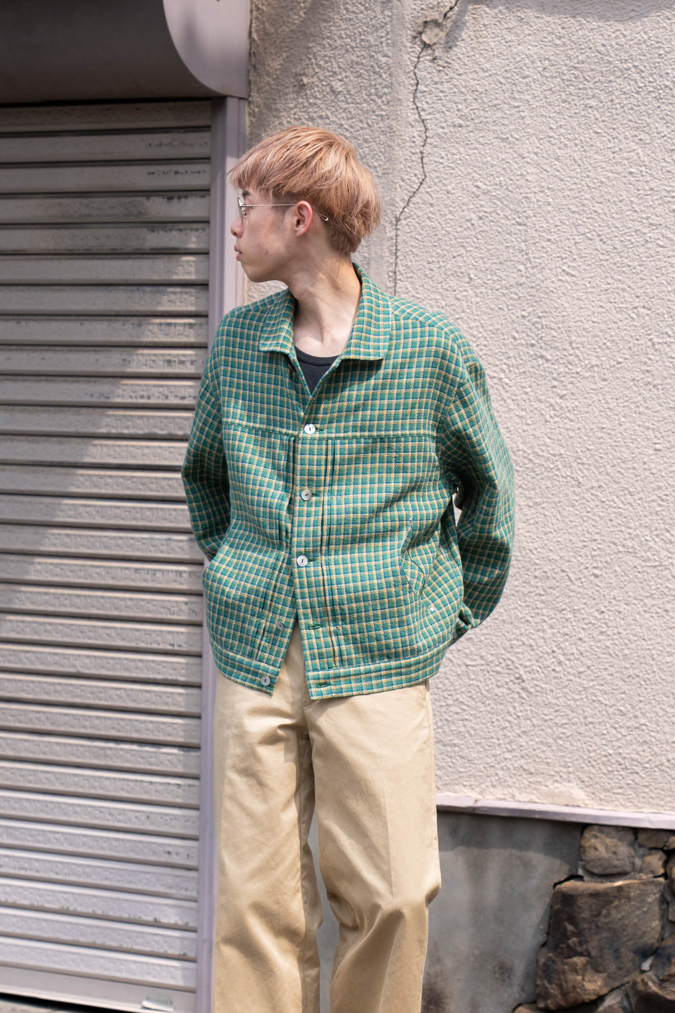 WASHED CHECK JACKET