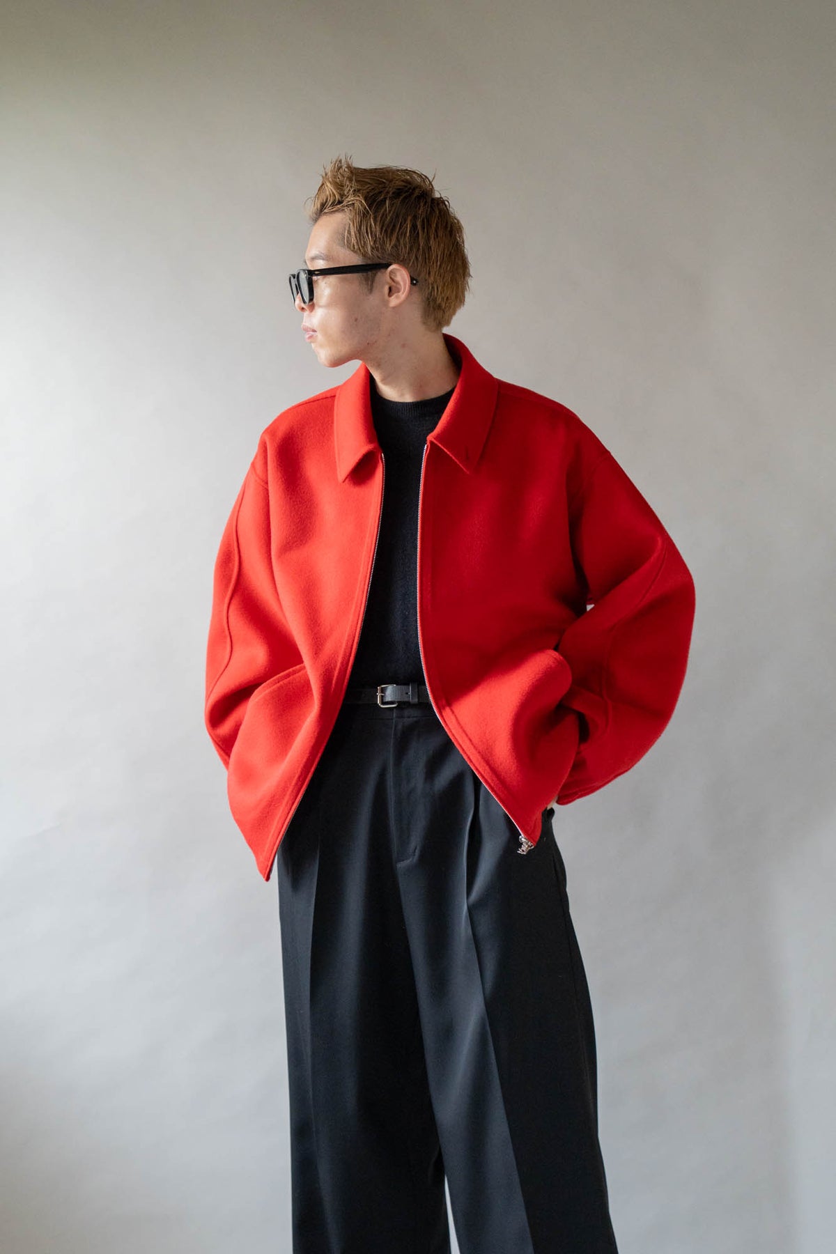 W/CA DOUBLE FACE CLOTH ZIP JACKET(ST.1545)