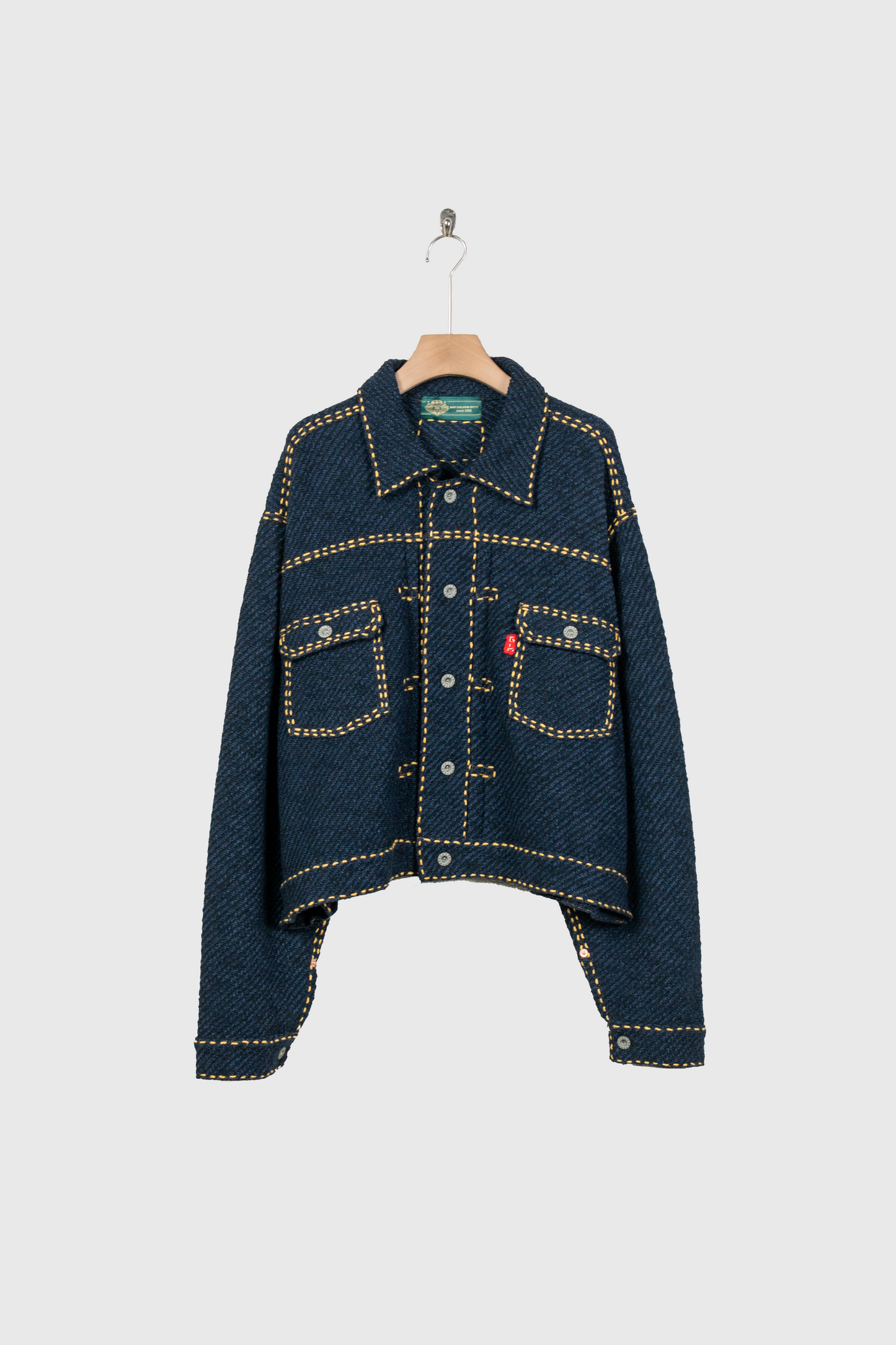 Hand Stitched Rigid Denim Knit Jacket