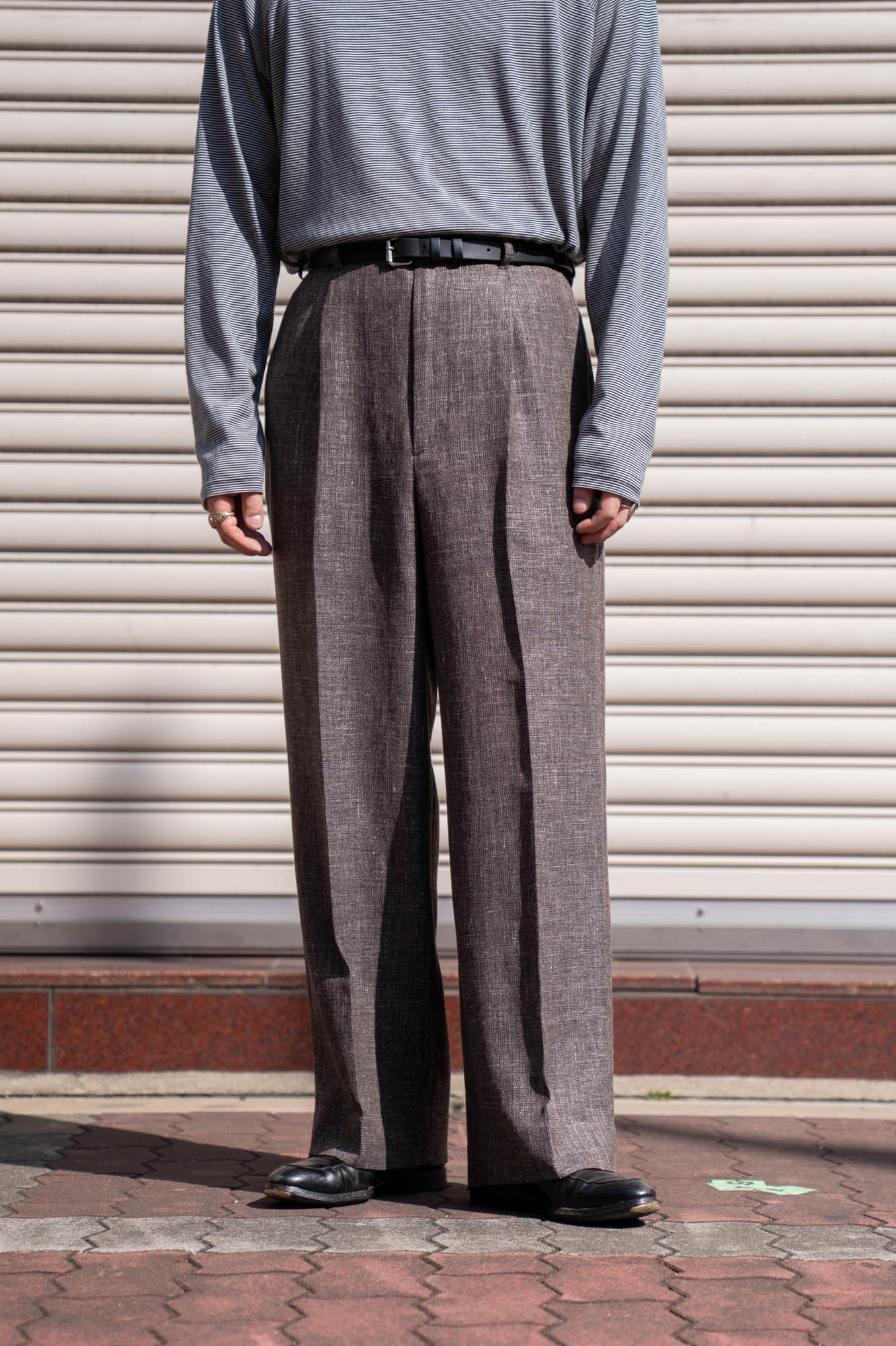 WOOL LINEN 1TUCK SLACKS
