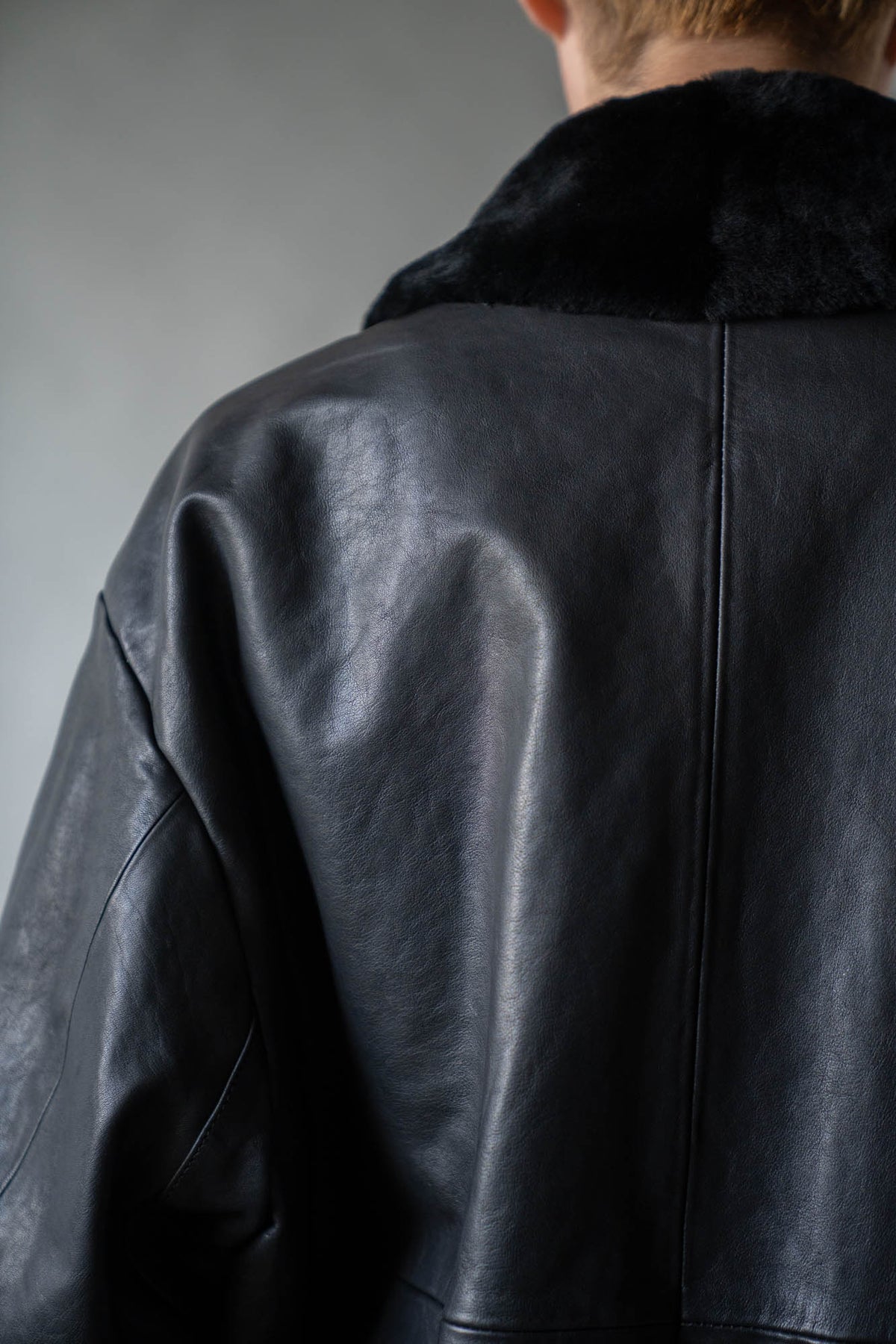 MOUTON COLLAR CALF ZIP JACKET(ST.1549)