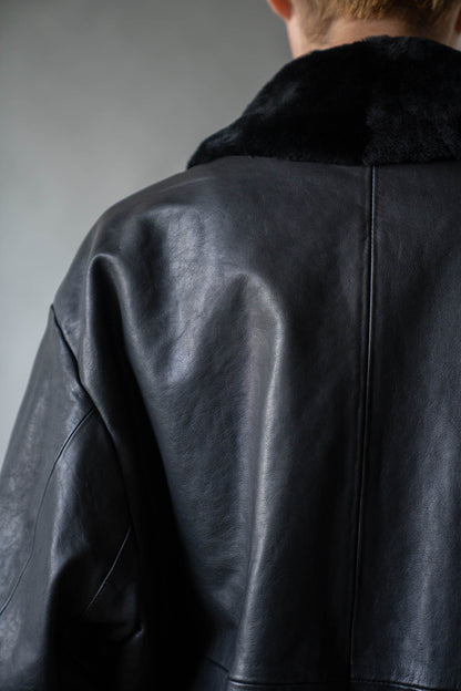 MOUTON COLLAR CALF ZIP JACKET(ST.1549)