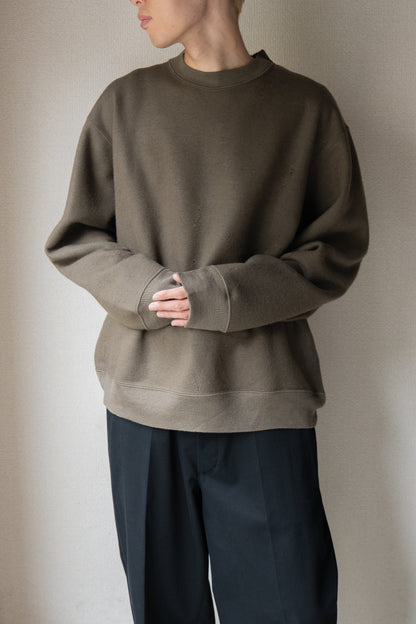 Damage jacquard terry crew neck sweater