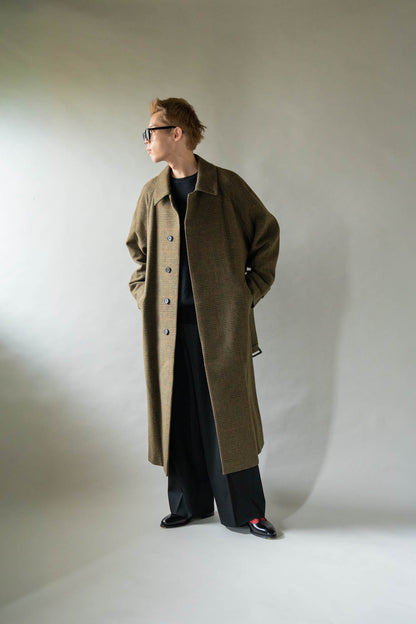 BRITISH TWEED RAGLAN SLEEVE BALMACAAN COAT(ST.1536)