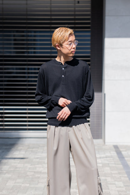 SILK HENLEY NECK PULL OVER / SLPO