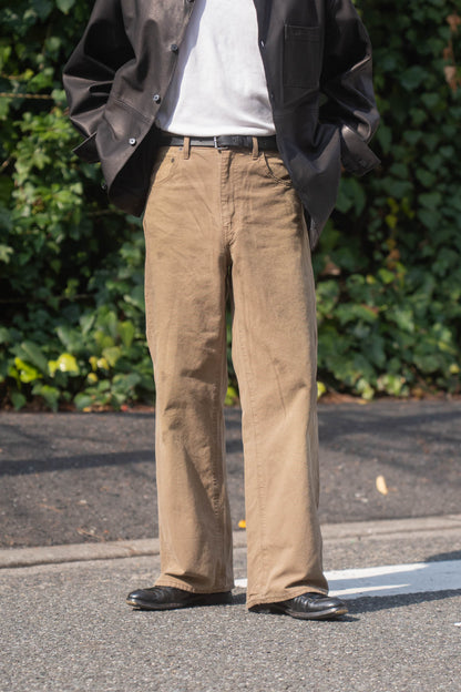 SULFUR DYED OXFORD VINTAGE WIDE PANTS(ST.1395)