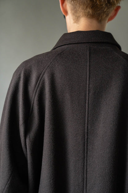 WOOL CASHMERE OVERSIZED PEAK LAPEL CHESTER COAT(ST.1533)