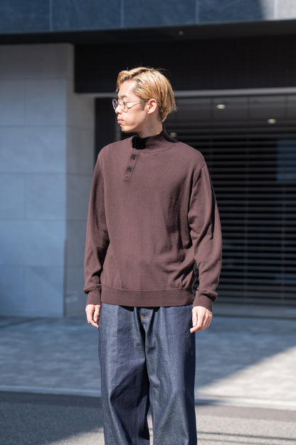WOOL HIGH-NECK KNIT PULLOVER