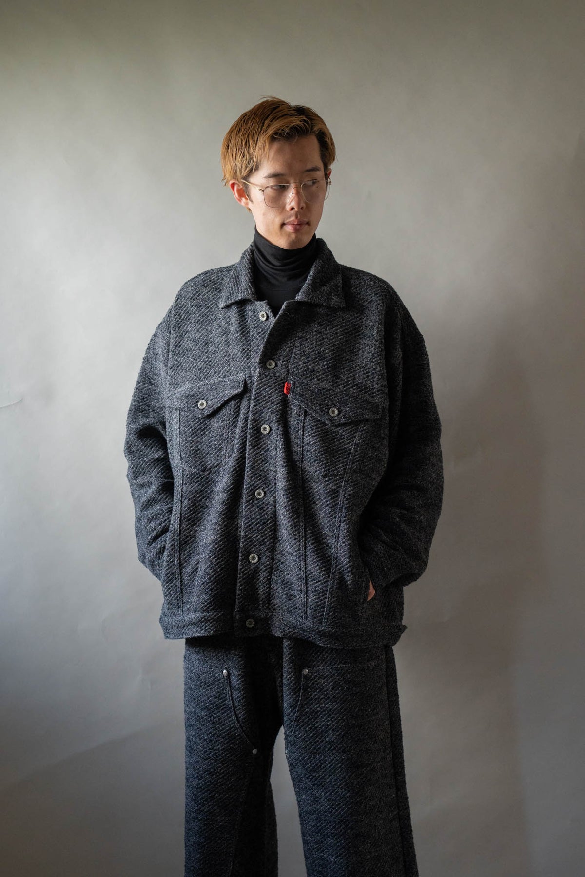 Hand Stitched Rigid Denim Knit Jacket