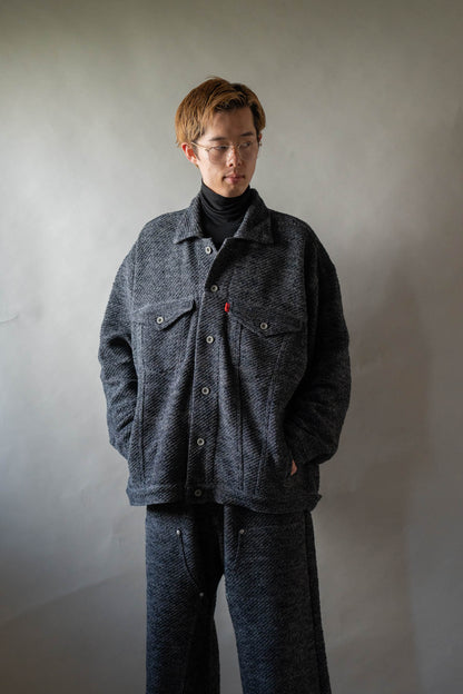 Hand Stitched Rigid Denim Knit Jacket