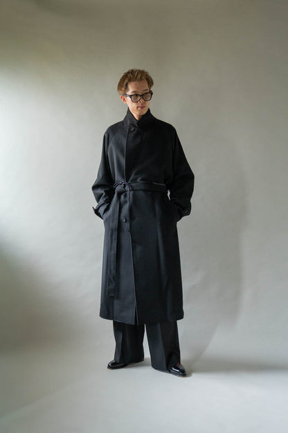 WOOL CASHMERE OVERSIZED PEAK LAPEL CHESTER COAT(ST.1533)