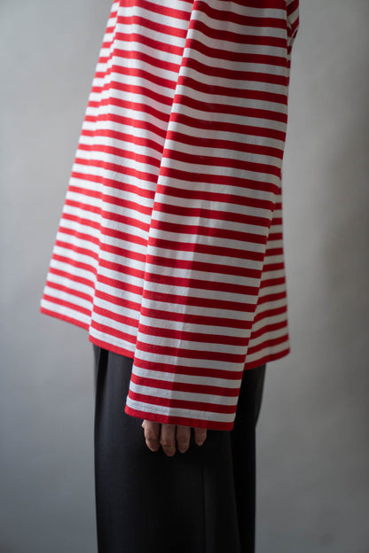 BORDER LONG T SHIRT