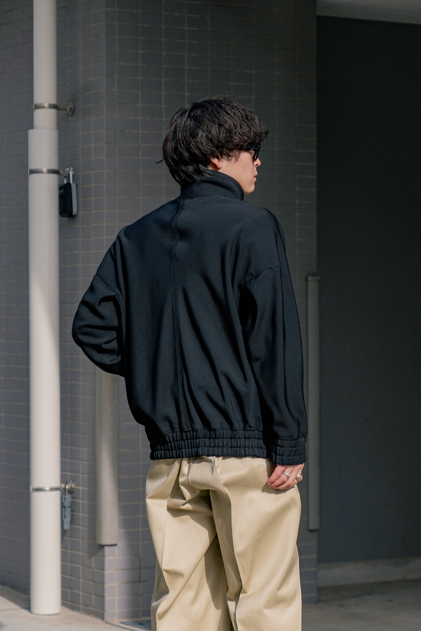 ZIP-UP BLOUSON IN RAYON TRICOTINE