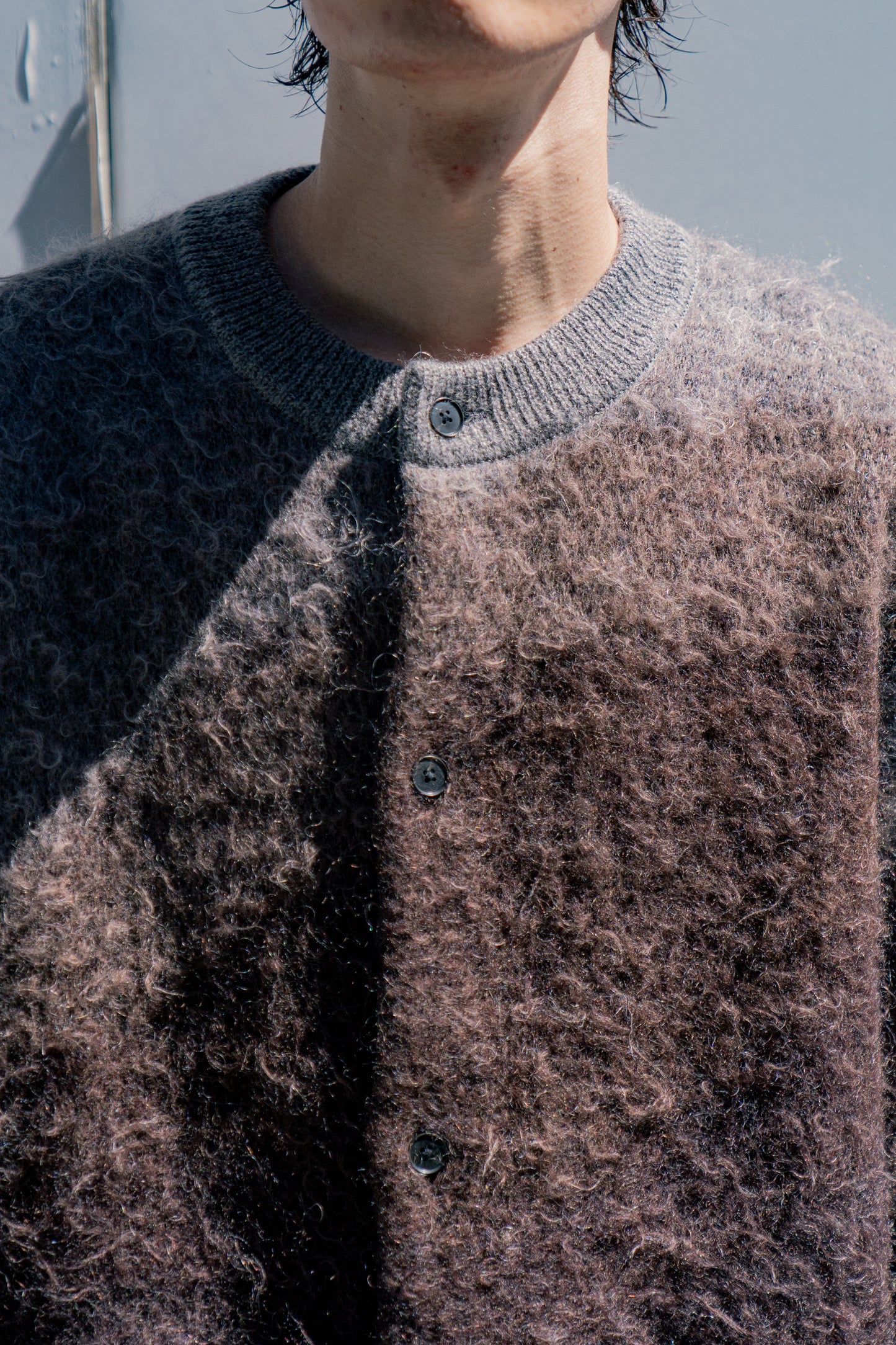 GRADATION MOHAIR KNIT CARDIGAN