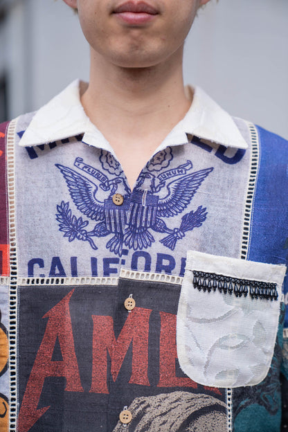 Patchworked Silk Shirt