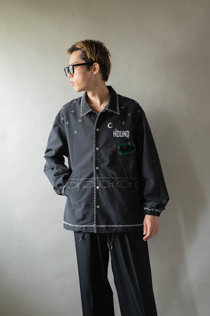 Cross-stitch coach jacket