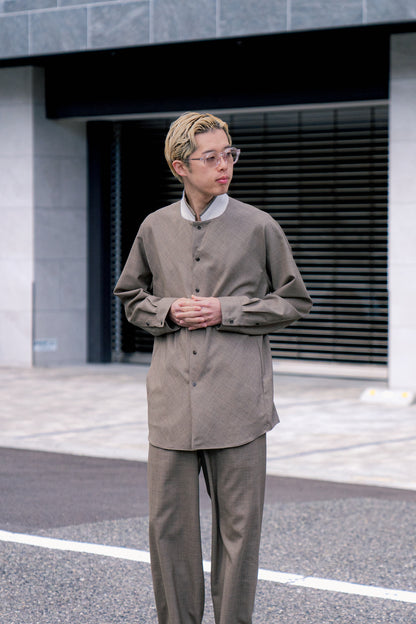 OVERSHIRT WITH NOTCHED LAPEL IN WOOL TROPICAL