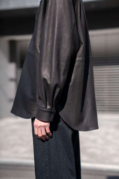 Cow Leather Wide Shirt