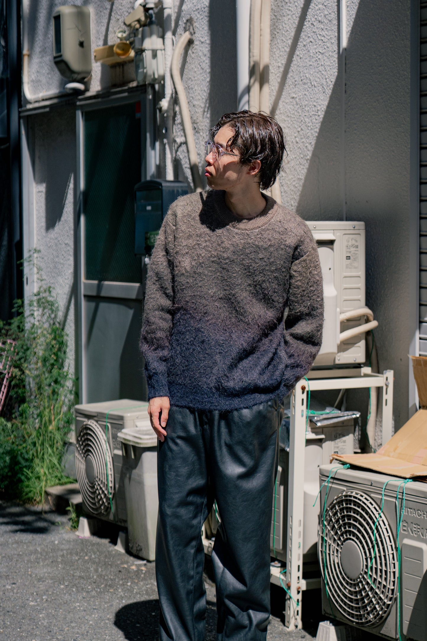 GRADATION MOHAIR KNIT LS