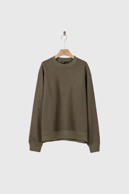 Damage jacquard terry crew neck sweater