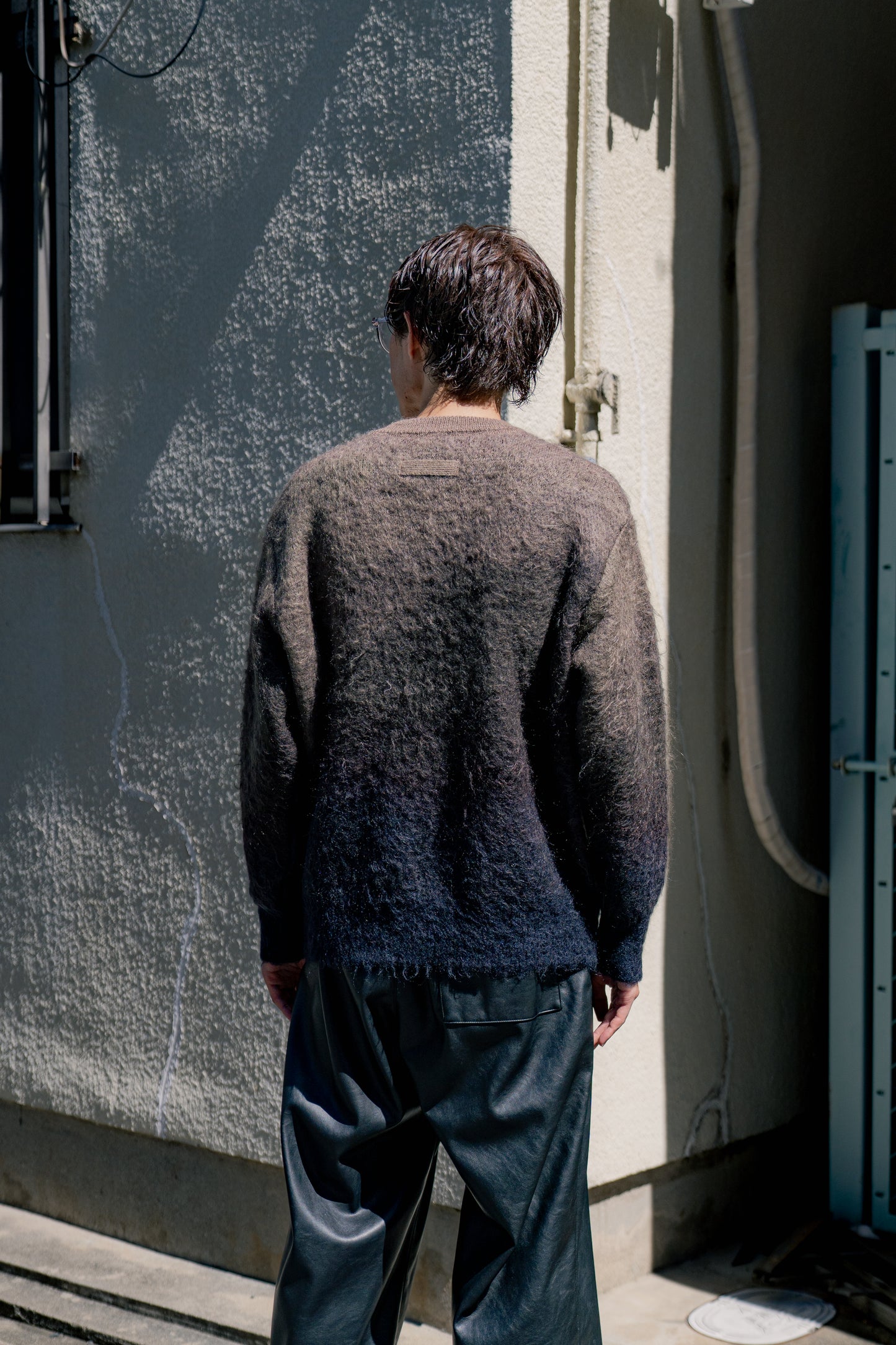 GRADATION MOHAIR KNIT CARDIGAN