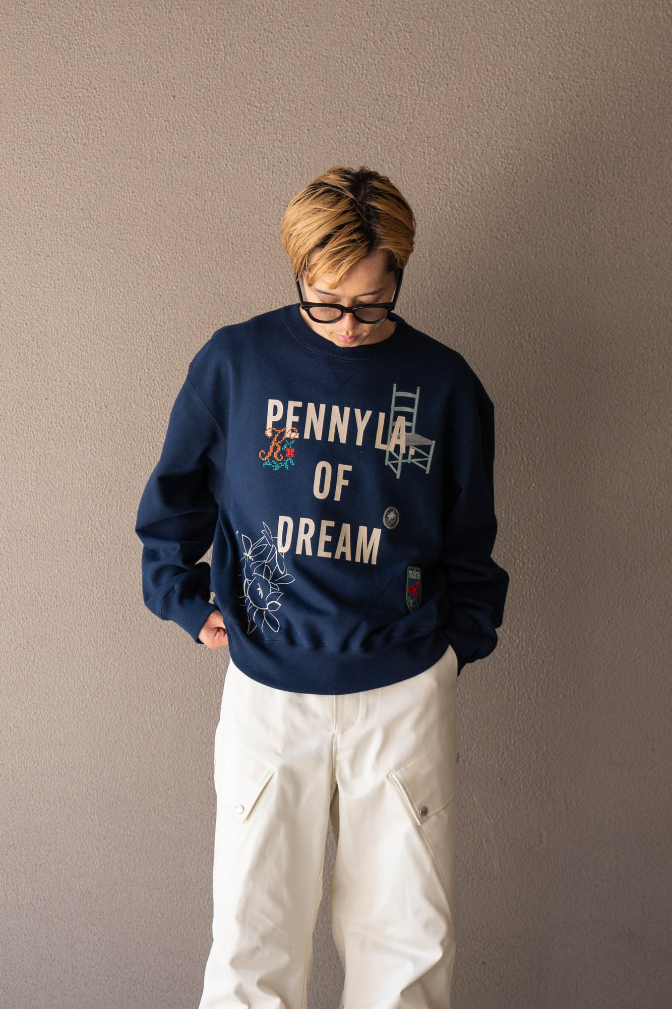 Hand-stitched sweatshirt