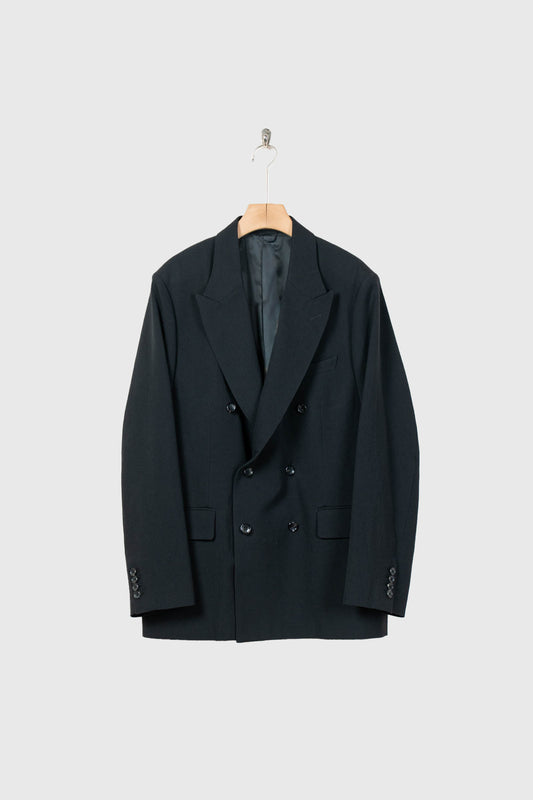 Wool Gabardine Double-Breasted Jacket