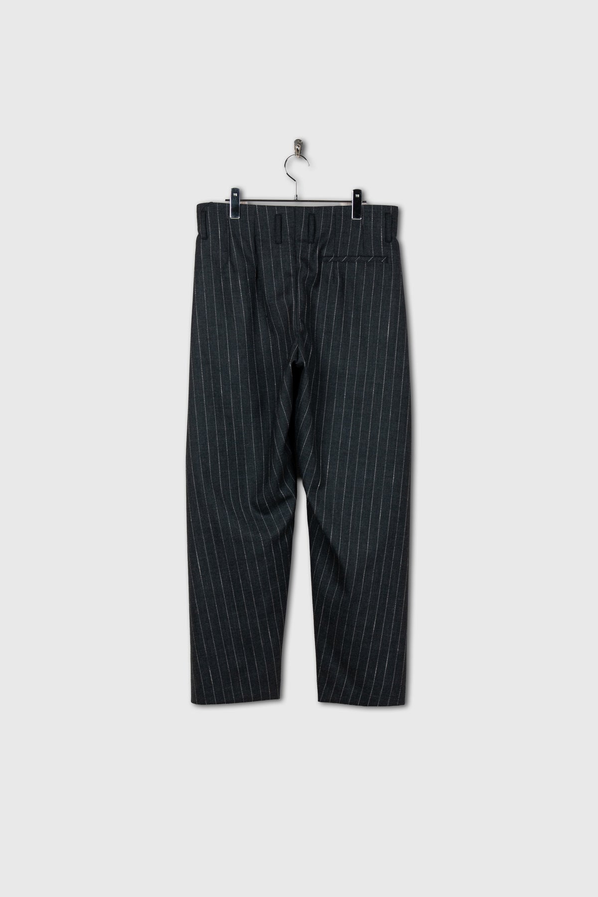 5 Tuck Trouser in Wool Pinstripe