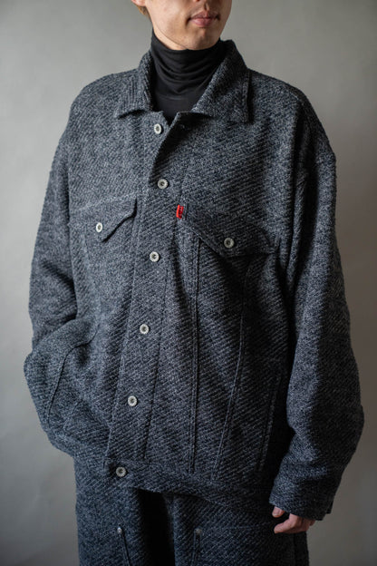 Hand Stitched Rigid Denim Knit Jacket