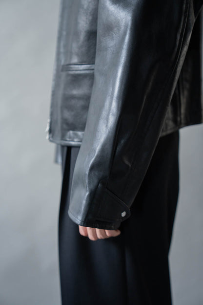 MODIFIED-SLEEVE LEATHER MOTOR JACKET