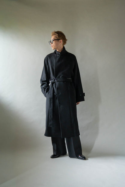 WOOL CASHMERE OVERSIZED PEAK LAPEL CHESTER COAT(ST.1533)