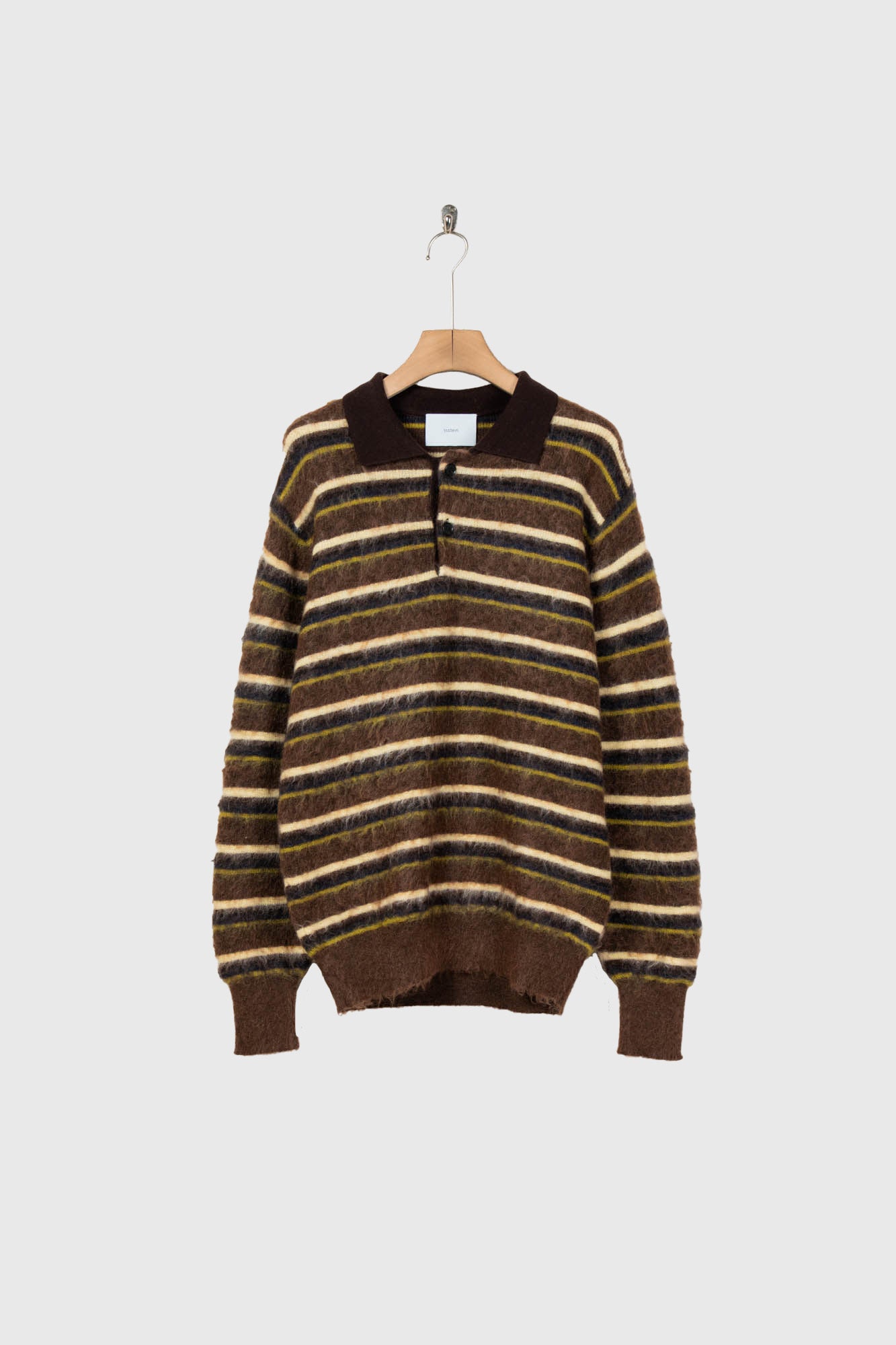 KID MOHAIR RIBBED KNIT POLO LS(ST.1647)