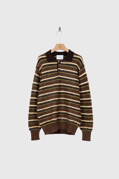 KID MOHAIR RIBBED KNIT POLO LS(ST.1647)