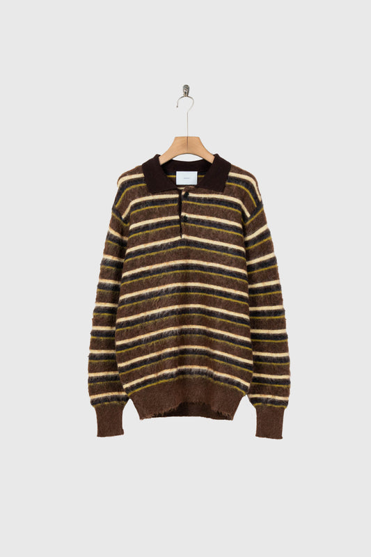 KID MOHAIR RIBBED KNIT POLO LS(ST.1647)