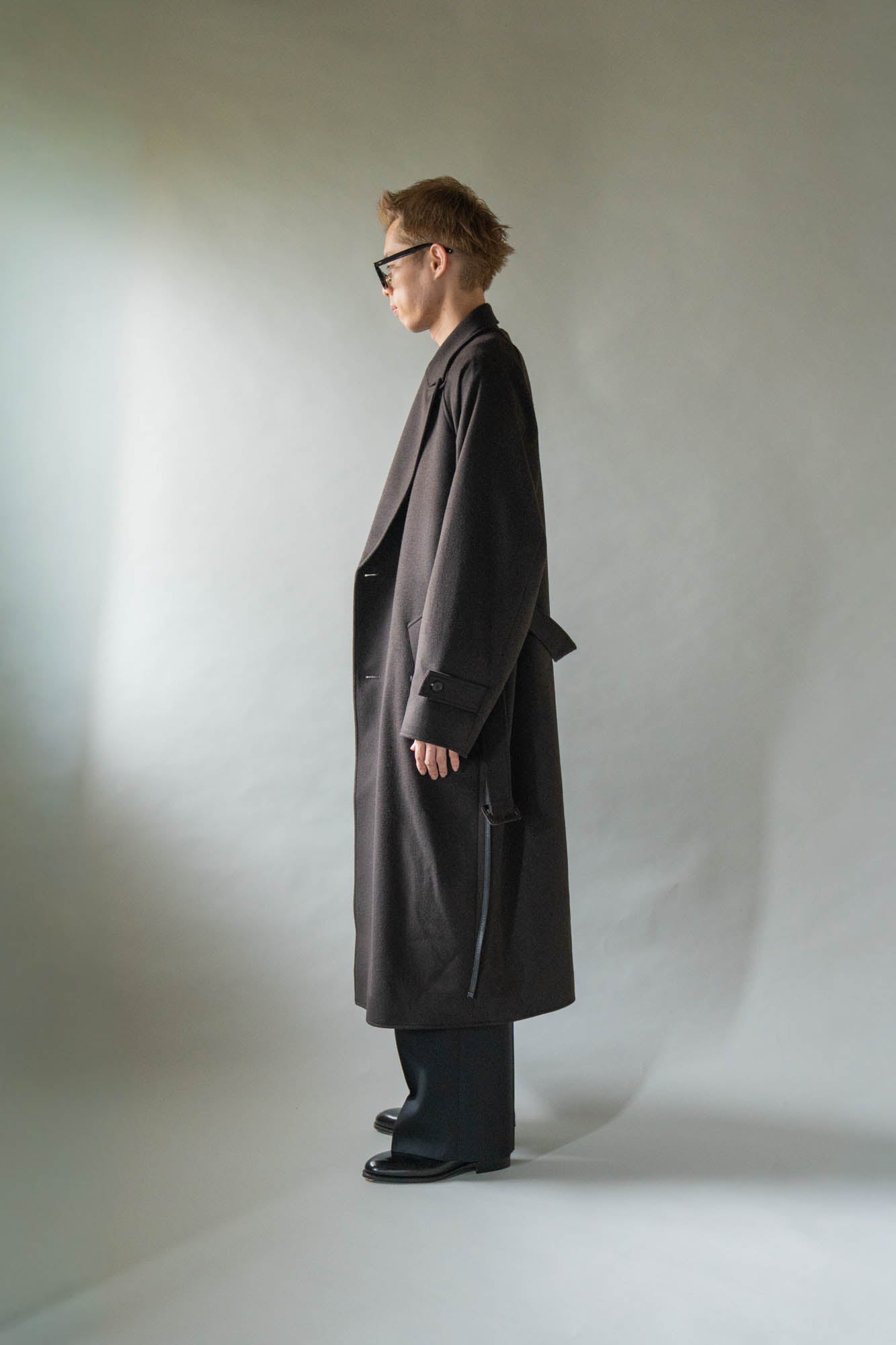 WOOL CASHMERE OVERSIZED PEAK LAPEL CHESTER COAT(ST.1533)
