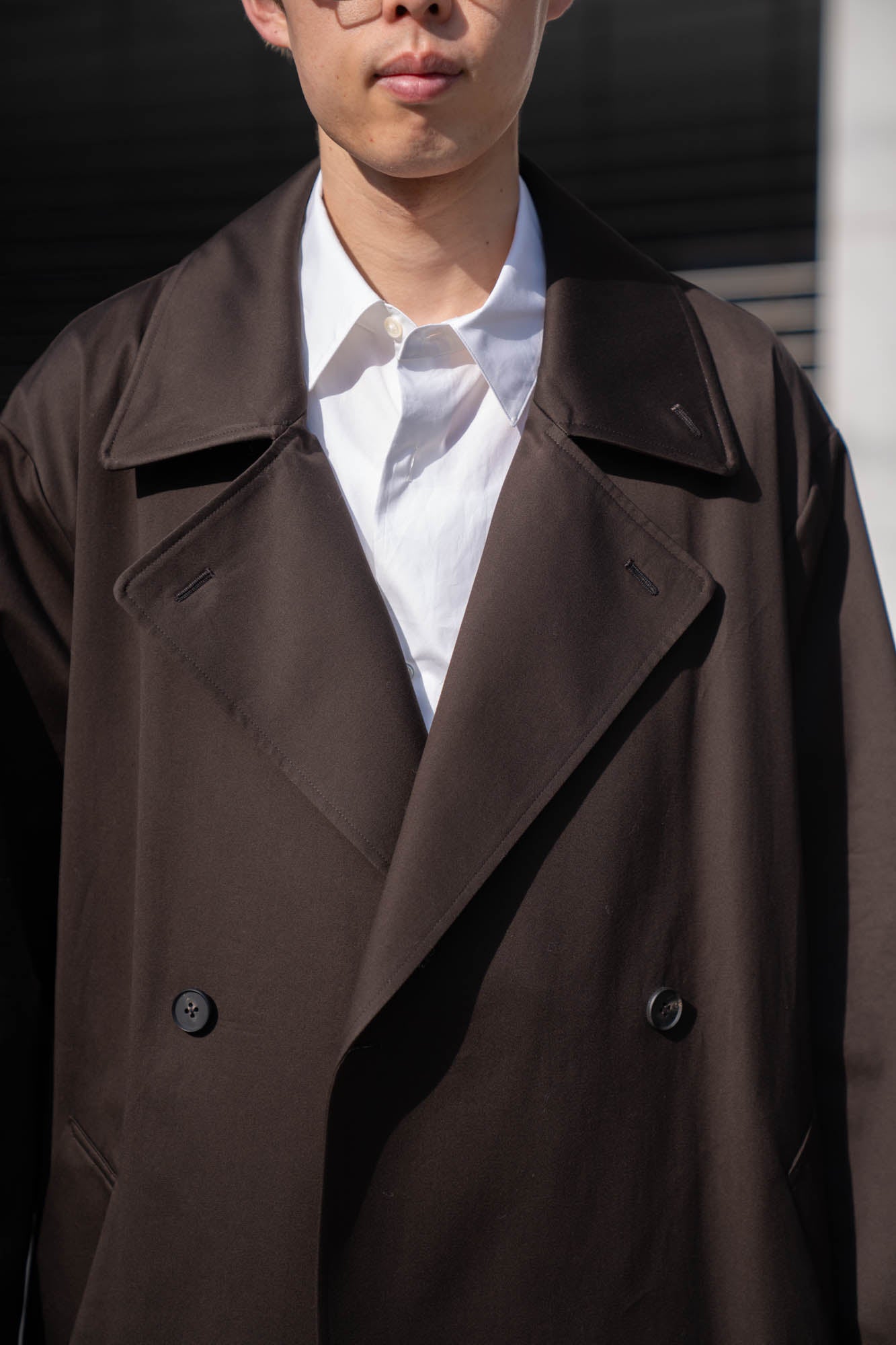 COTTON SATIN OVERSIZED DOUBLE BREASTED COAT(ST.1371)