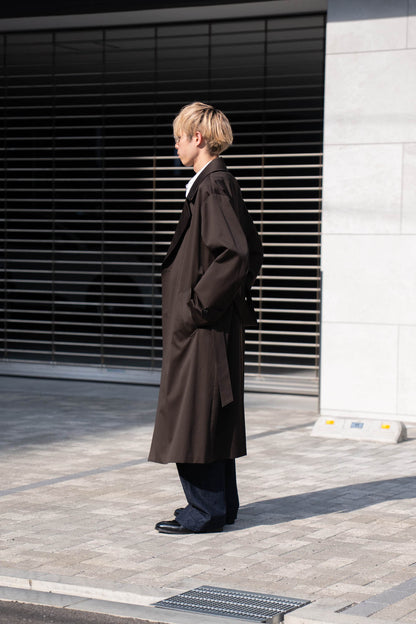 COTTON SATIN OVERSIZED DOUBLE BREASTED COAT(ST.1371)