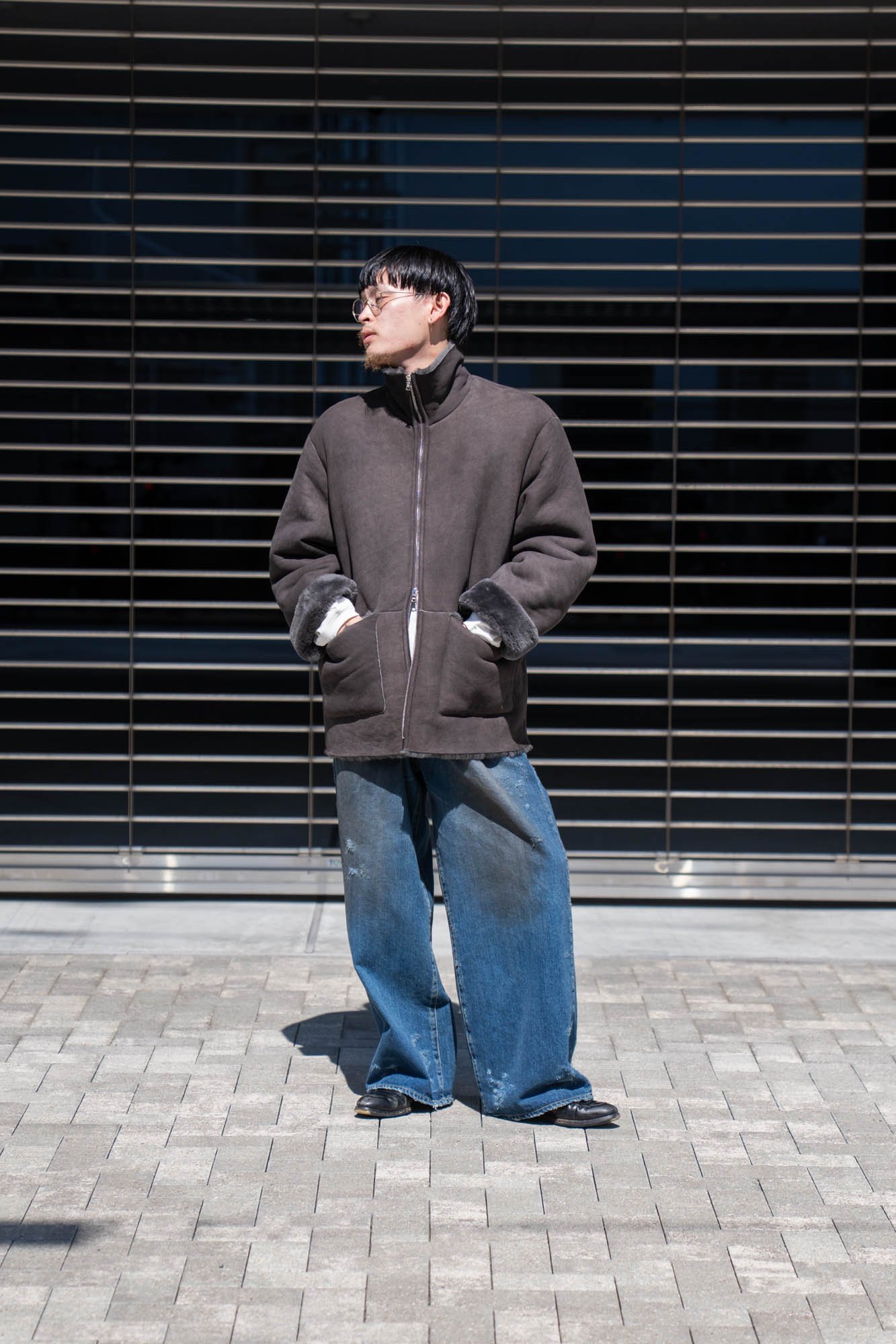 CUT-OFF MOUTON JACKET(ST.1222)