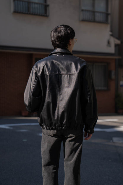 COW LEATHER VINTAGE ZIP JACKET(ST.1380)