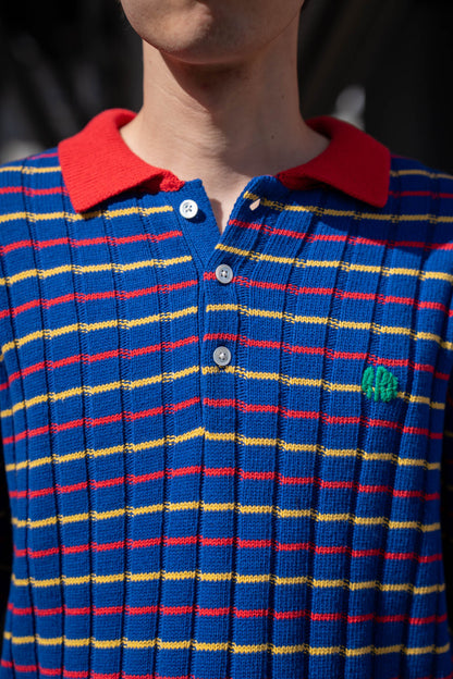 KNITTED CROPPED POLO SHIRT