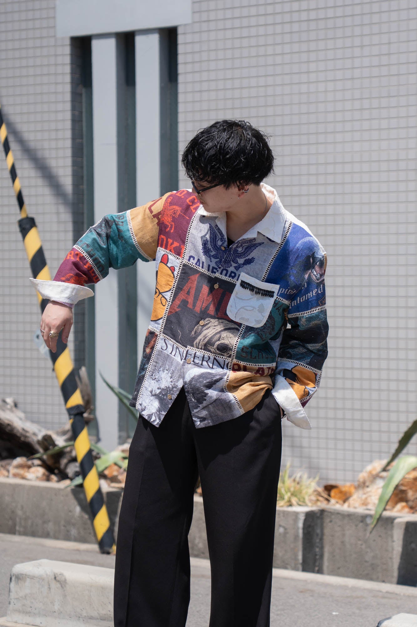 Patchworked Silk Shirt