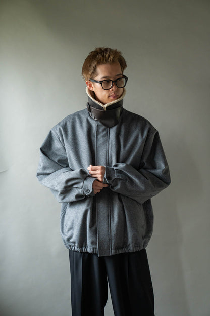 MOUTON COLLAR WOOL CASHMERE PADDED JACKET(ST.1546)