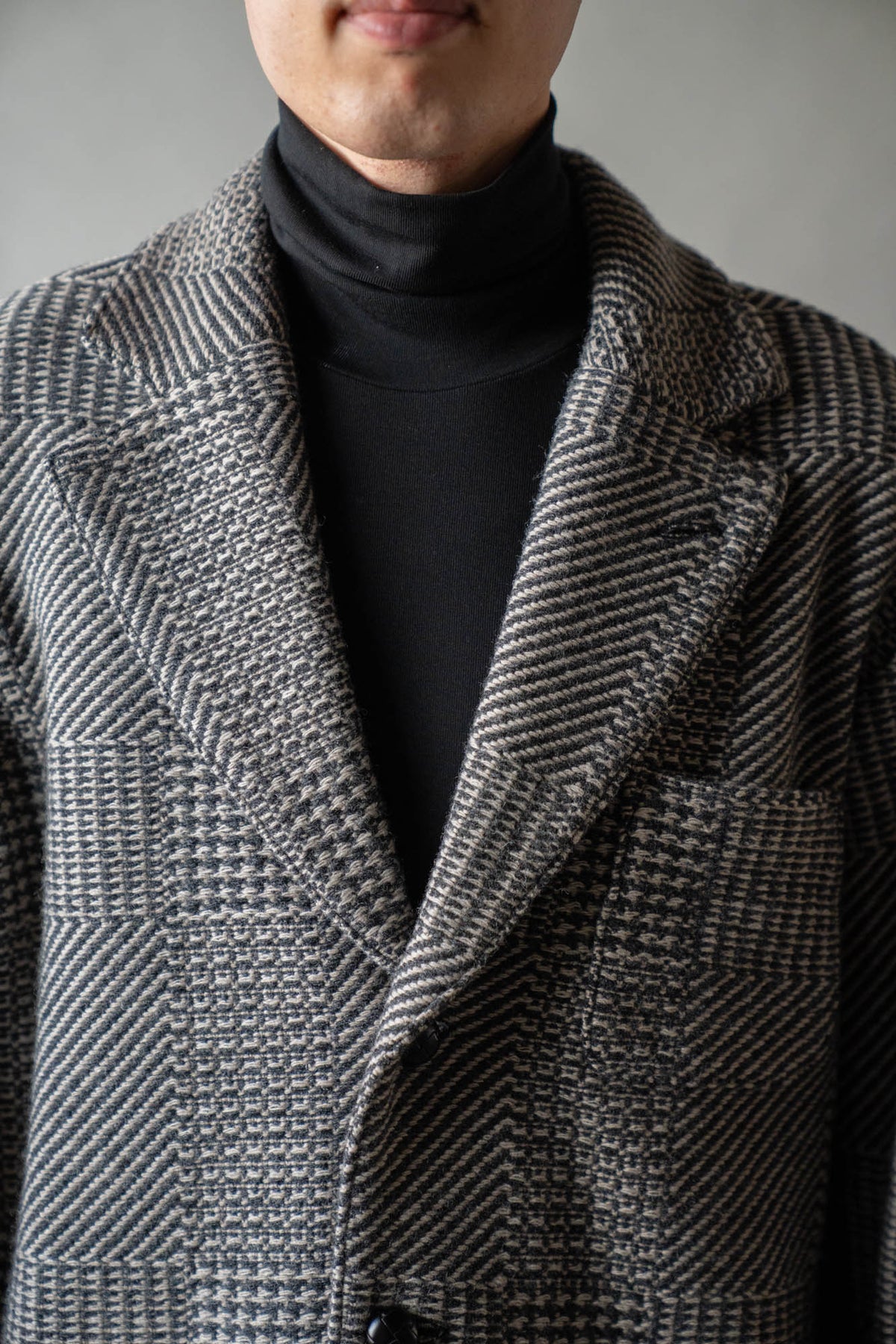 Knitted Tweed Check Tailored Jacket